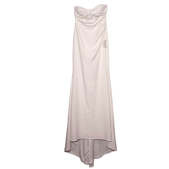 NEW Lulus To Be Yours Ivory Strapless Pleated Mermaid Maxi Dress Size M - Picture 2 of 16